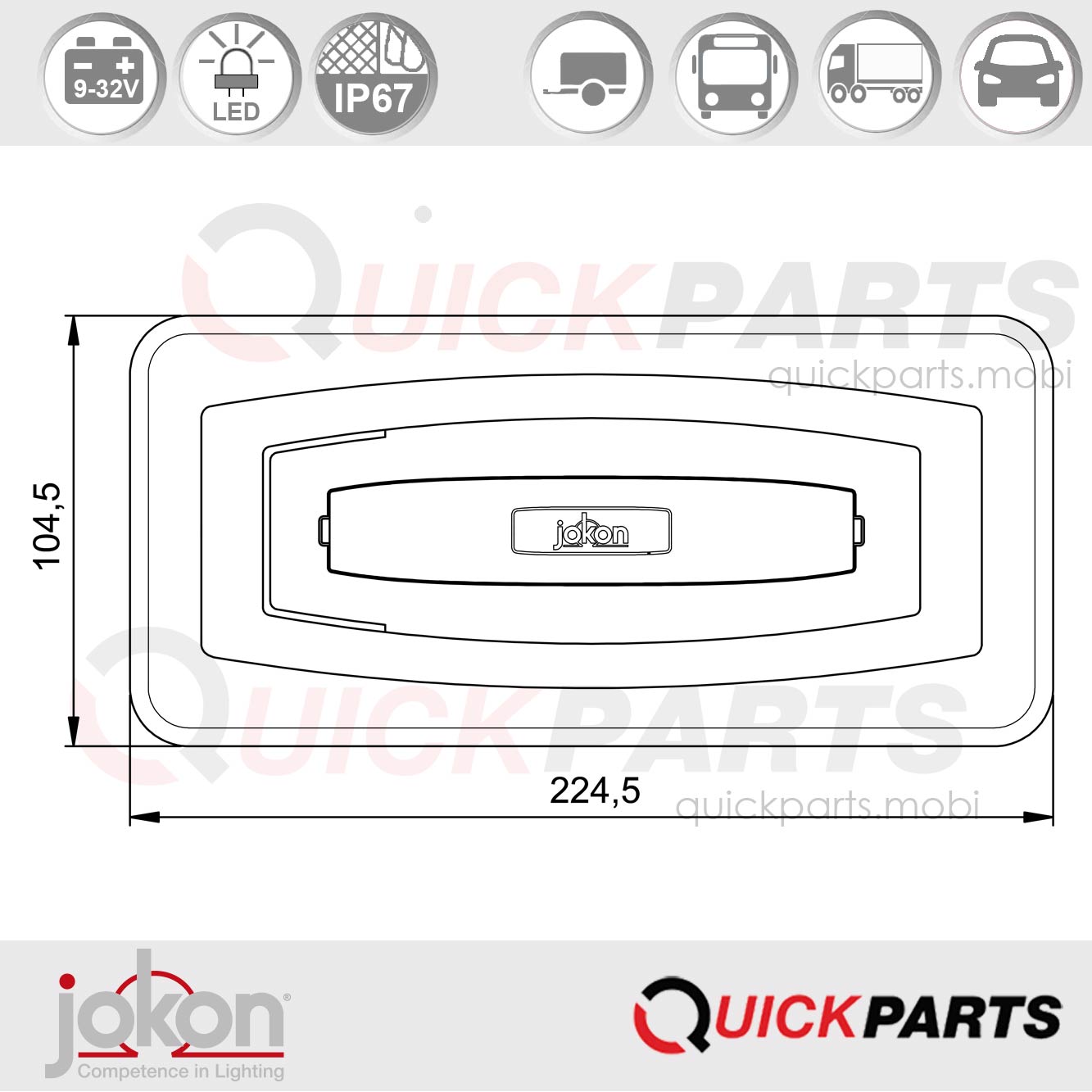 Feu Multifonction LED | 9-32V | Jokon 10.2300.022 - L930 – Image 2