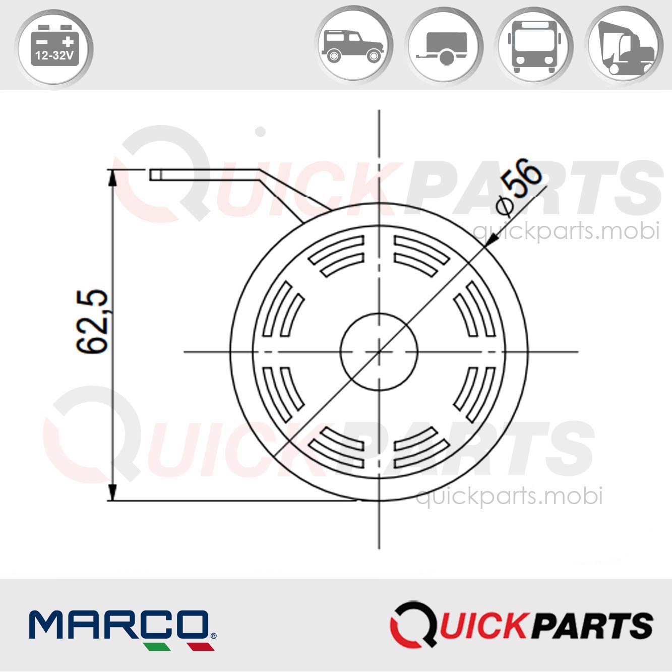 Rückfahrhupe 90 dB, Blister | 12-80V | Marco 104 080 25 – Bild 4