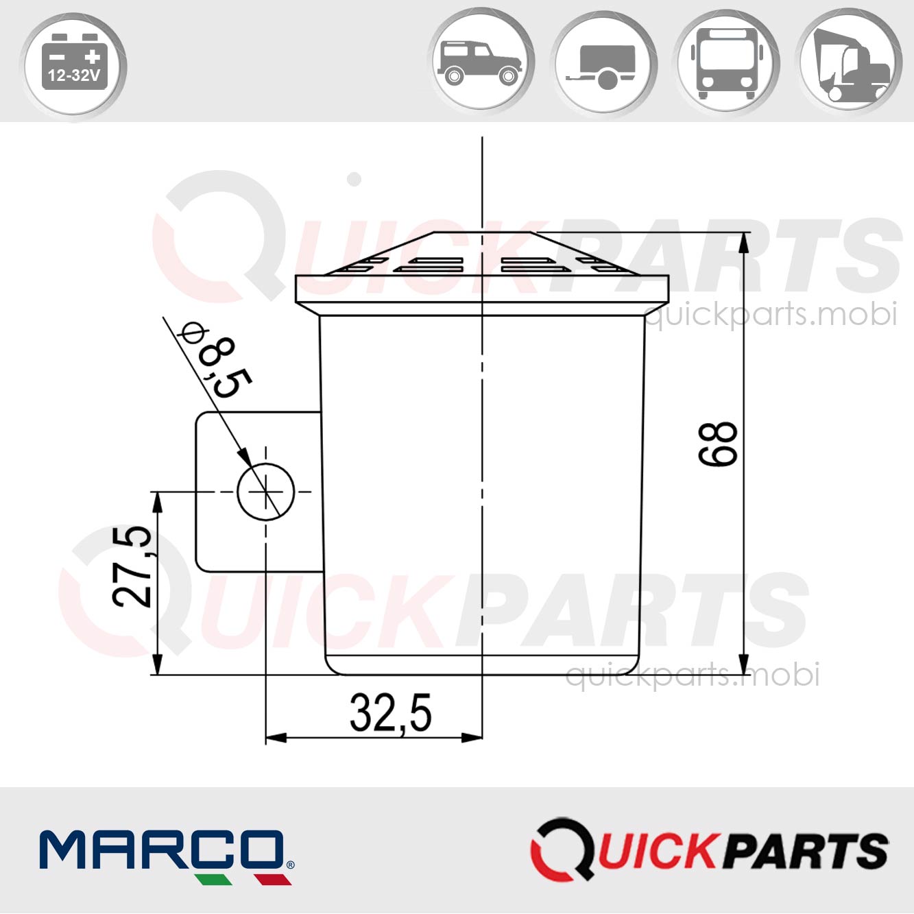 Rückfahrhupe 90 dB, Blister | 12-80V | Marco 104 080 25 – Bild 2