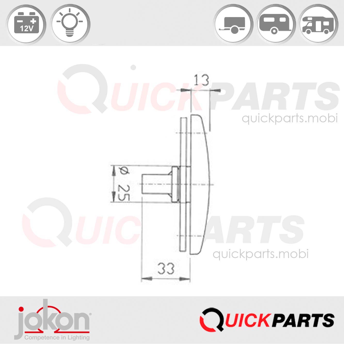 Begrenzungsleuchte | 12V | Jokon 11.1006.101, E1-1292, PLR 1006 – Bild 4