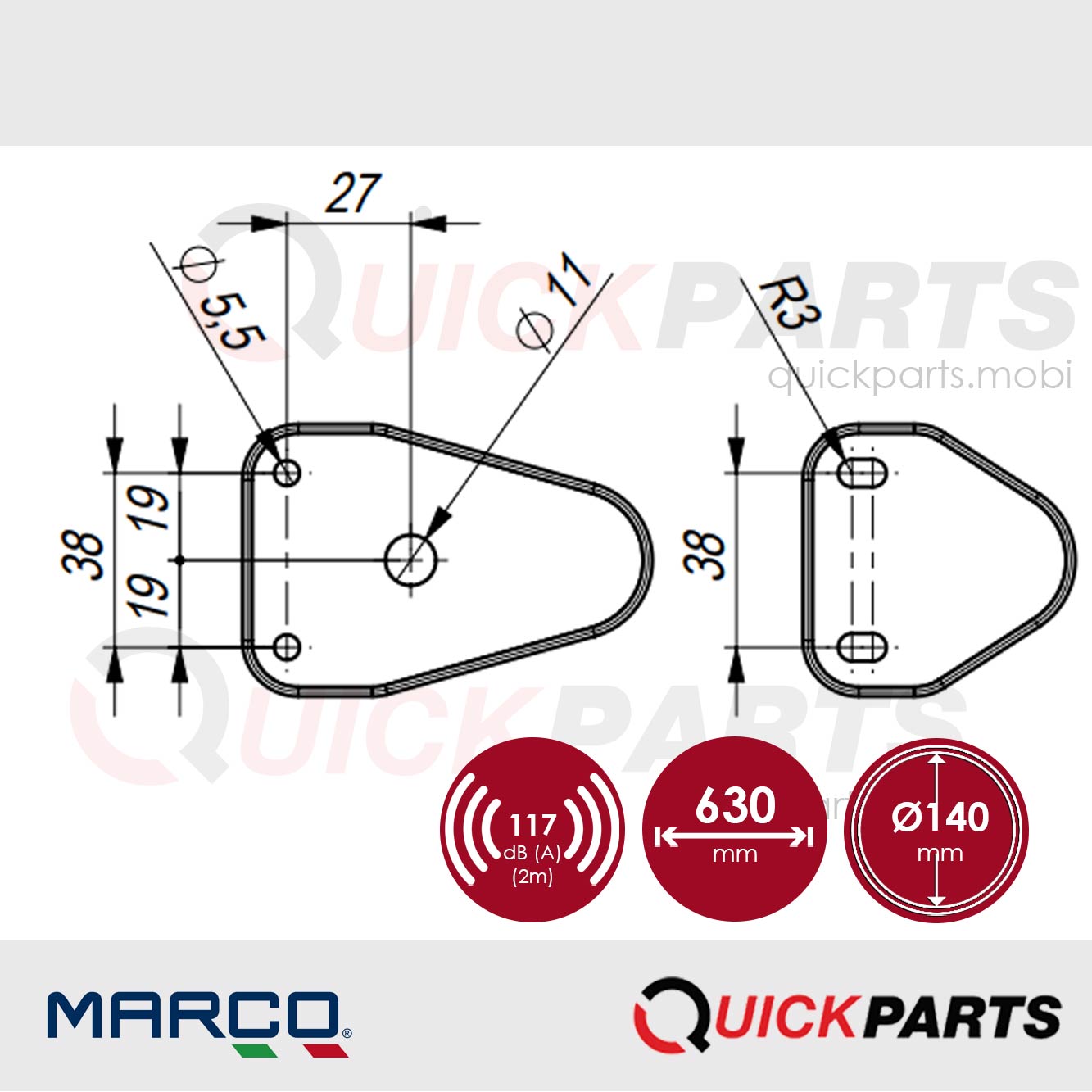 Avertisseur inox équipé d'un couvercle chromé | 117 dB | Marco 110 090 10 – Image 10