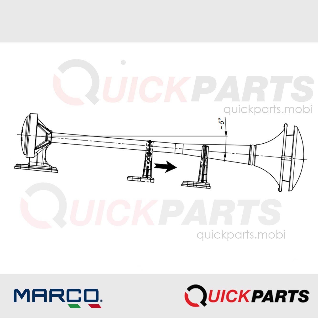 Avertisseur inox équipé d'un couvercle chromé | 117 dB | Marco 110 090 10 – Image 2