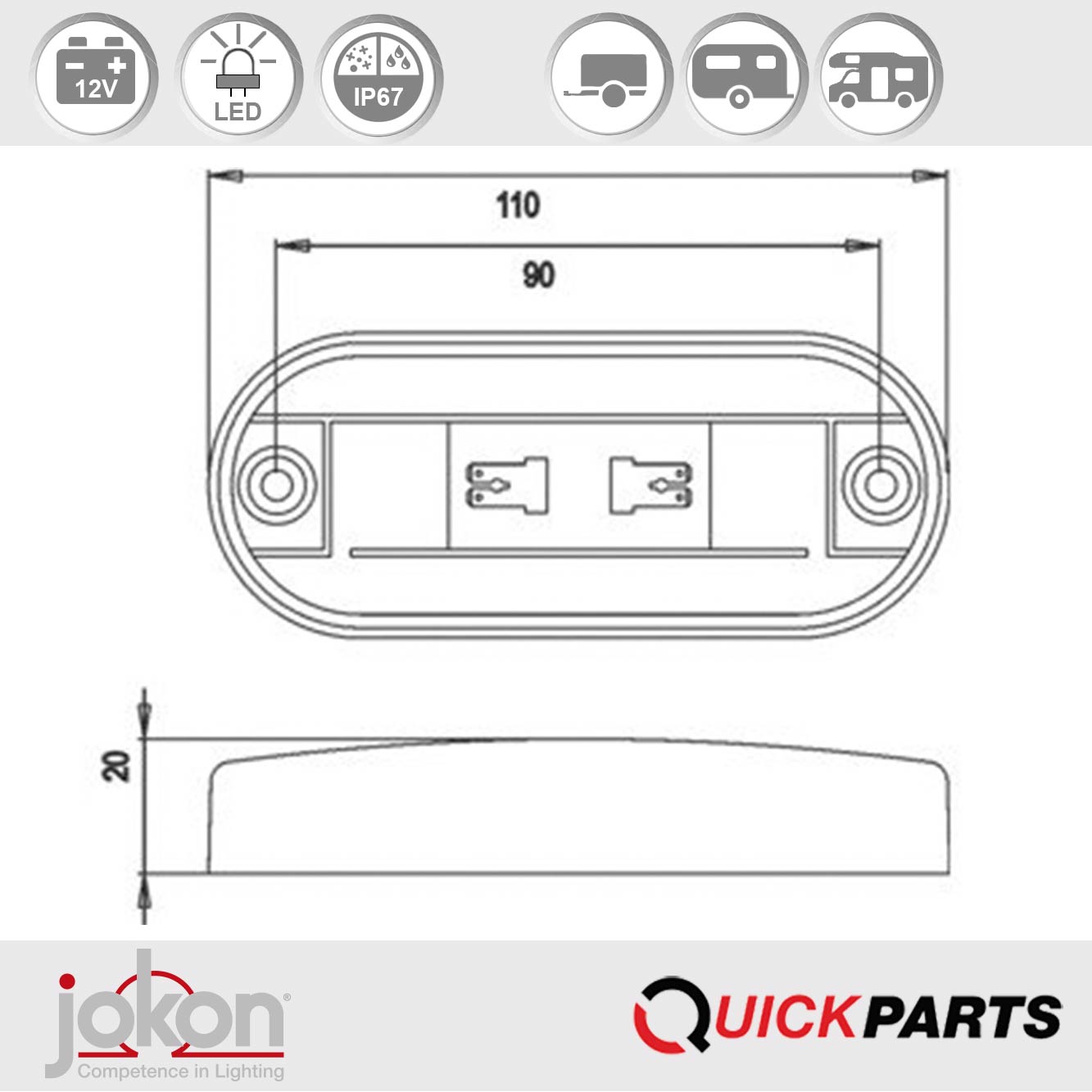 Catadióptrico naranja integrado