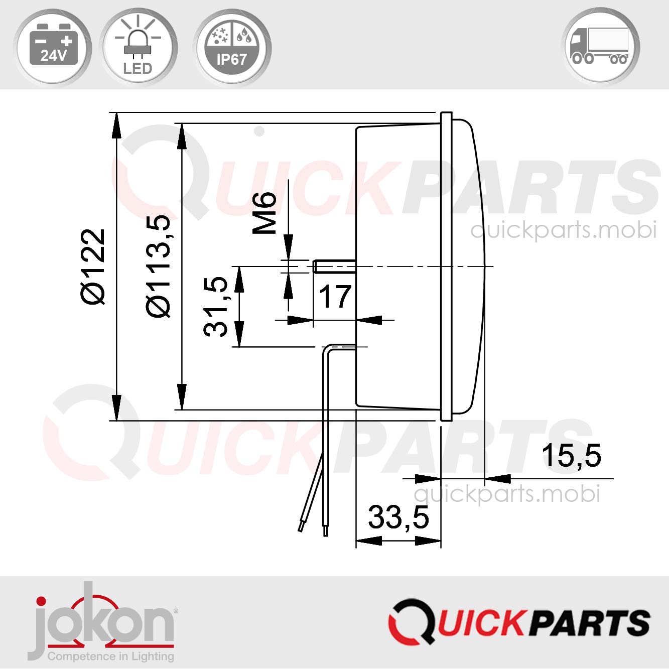 Luz LED Direccional | 24V | Jokon E2-06015 - Imagen 4