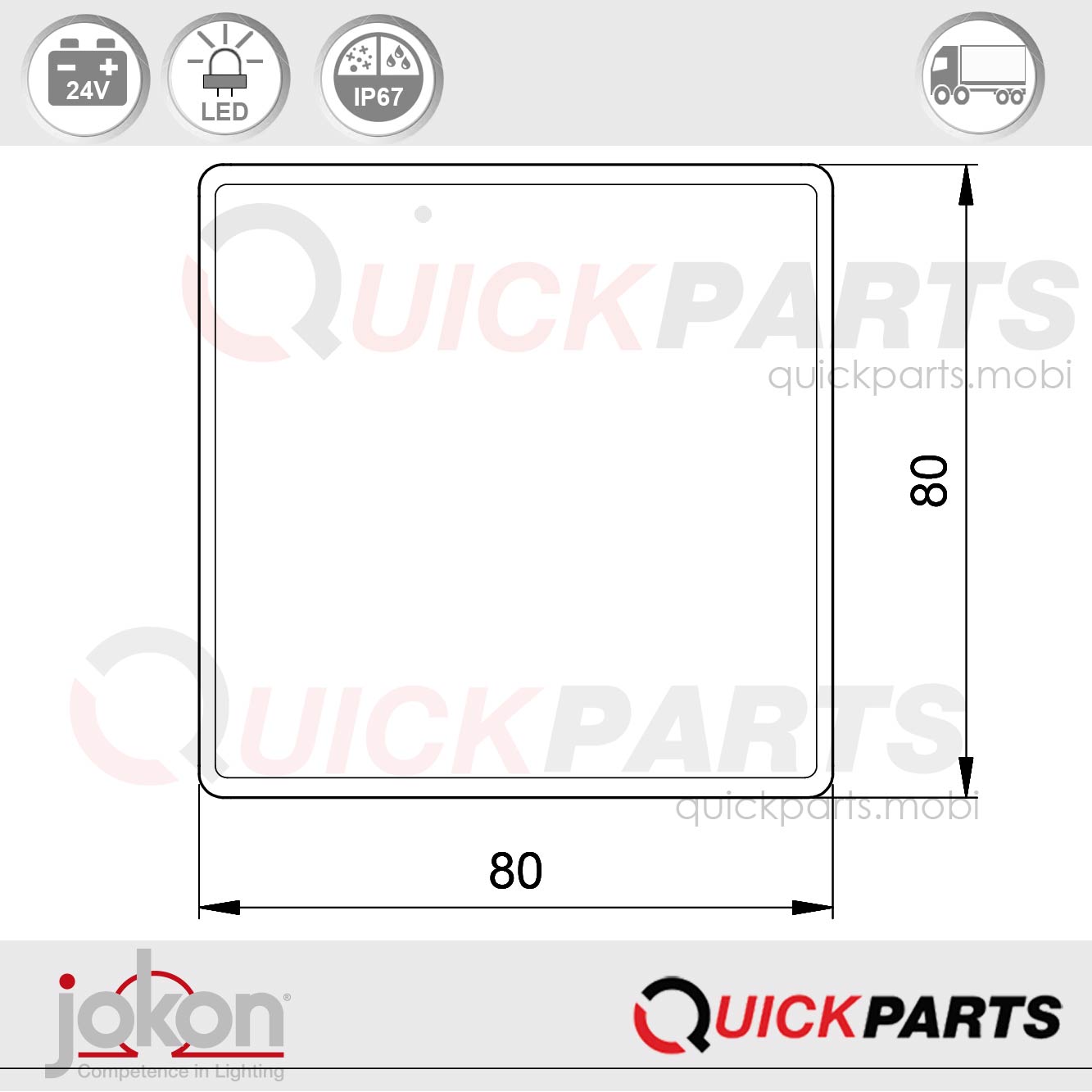 LED-Nebelschlussleuchte | 24V | Jokon 13.3029.500, E2-06063 – Bild 4
