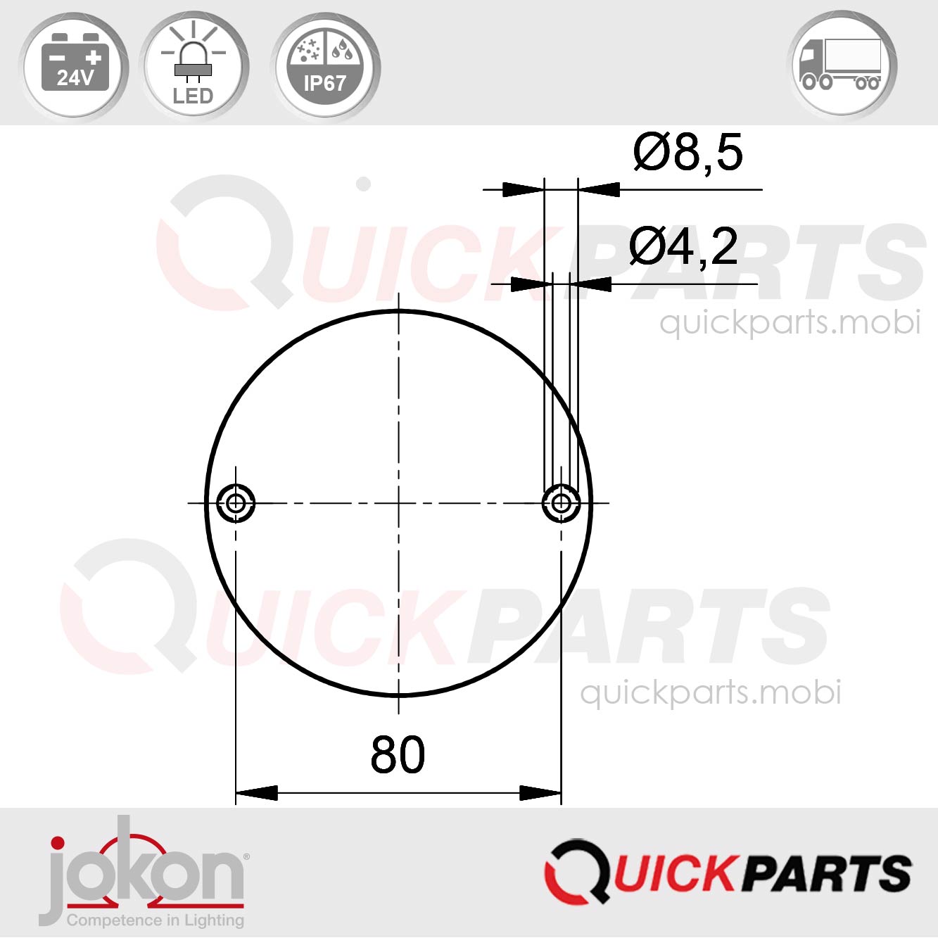 LED-Rückfahrleuchte 24V | Jokon E2-0004035 – Bild 2