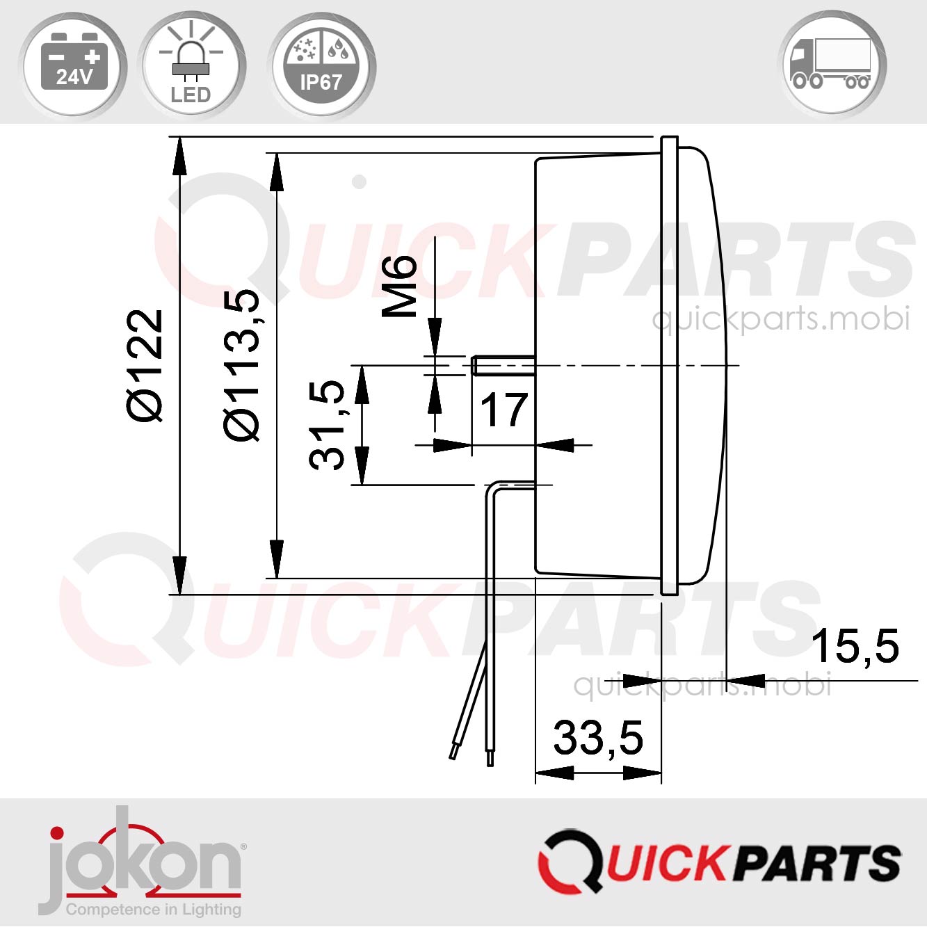 LED-Rückfahrl. / Rückstr. | 24V | Jokon E2-06013 – Bild 4