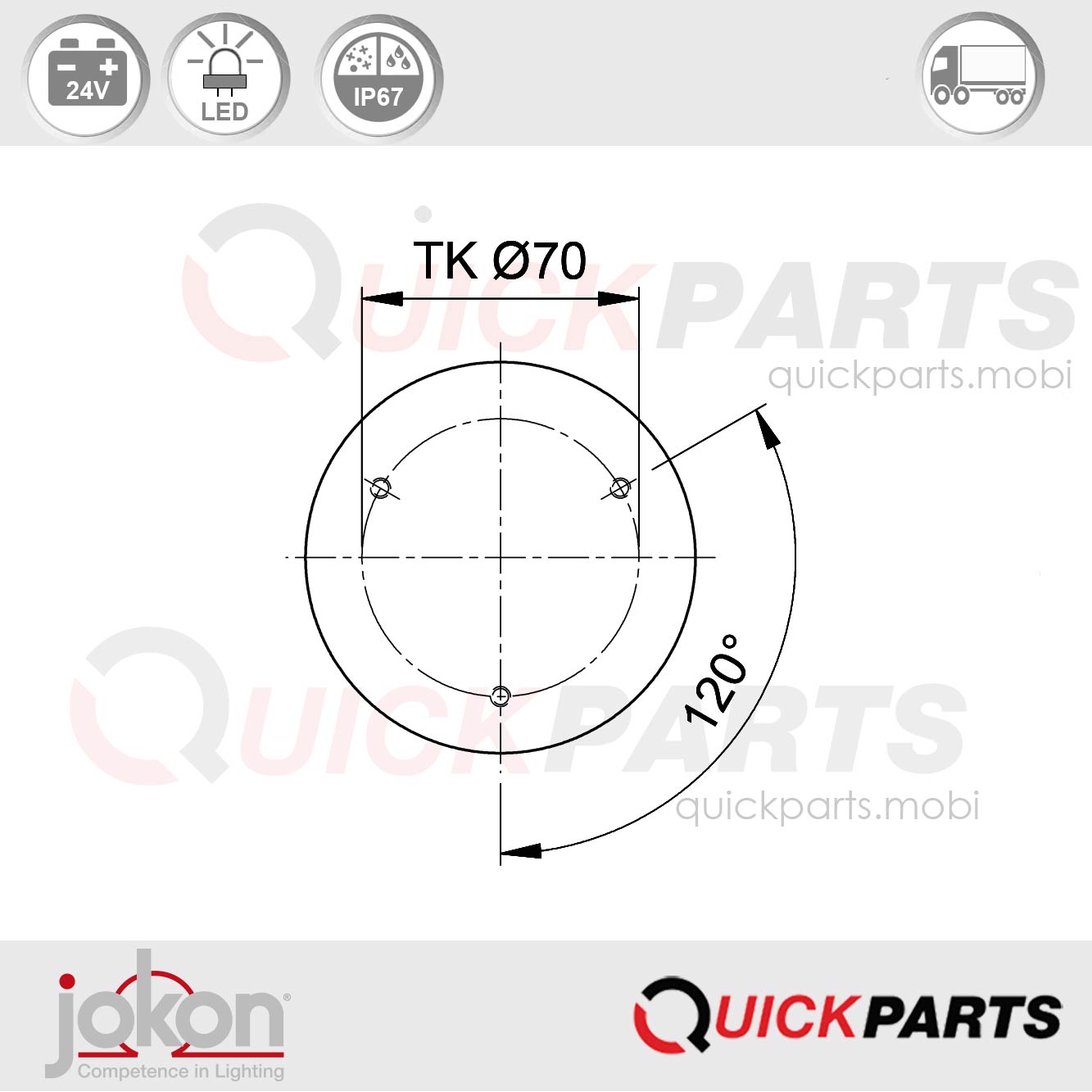 Feu de recul LED | 24V | Jokon E2-06052 – Image 2