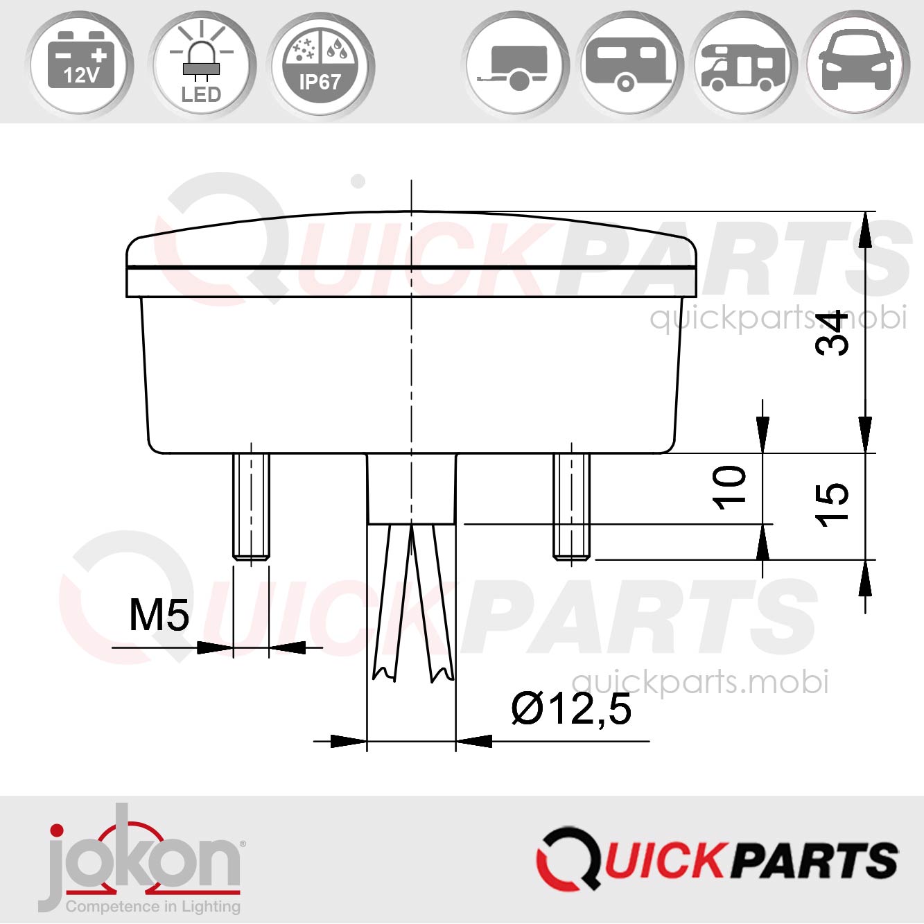 Feu de recul à LED | Jokon E2-06064 – Image 4
