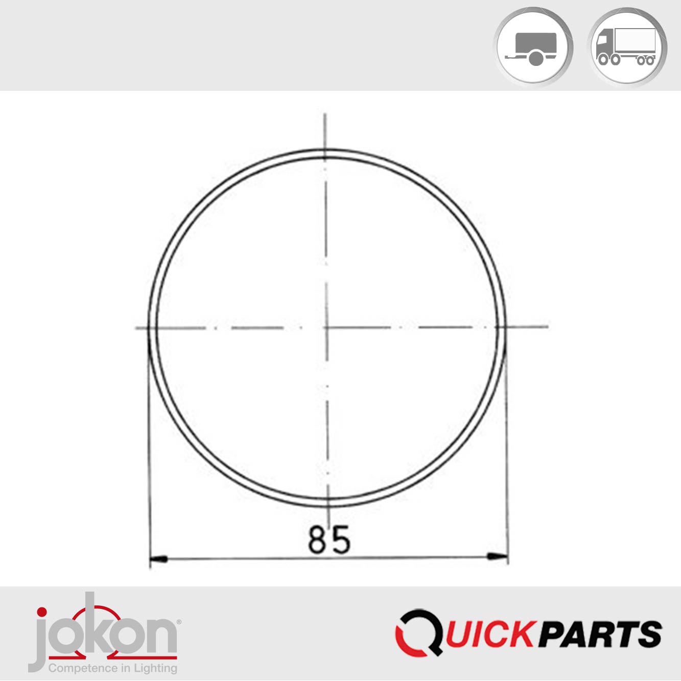 Rückstrahler 85 mm, Jokon 30.0010.000, R 62 r – Bild 2