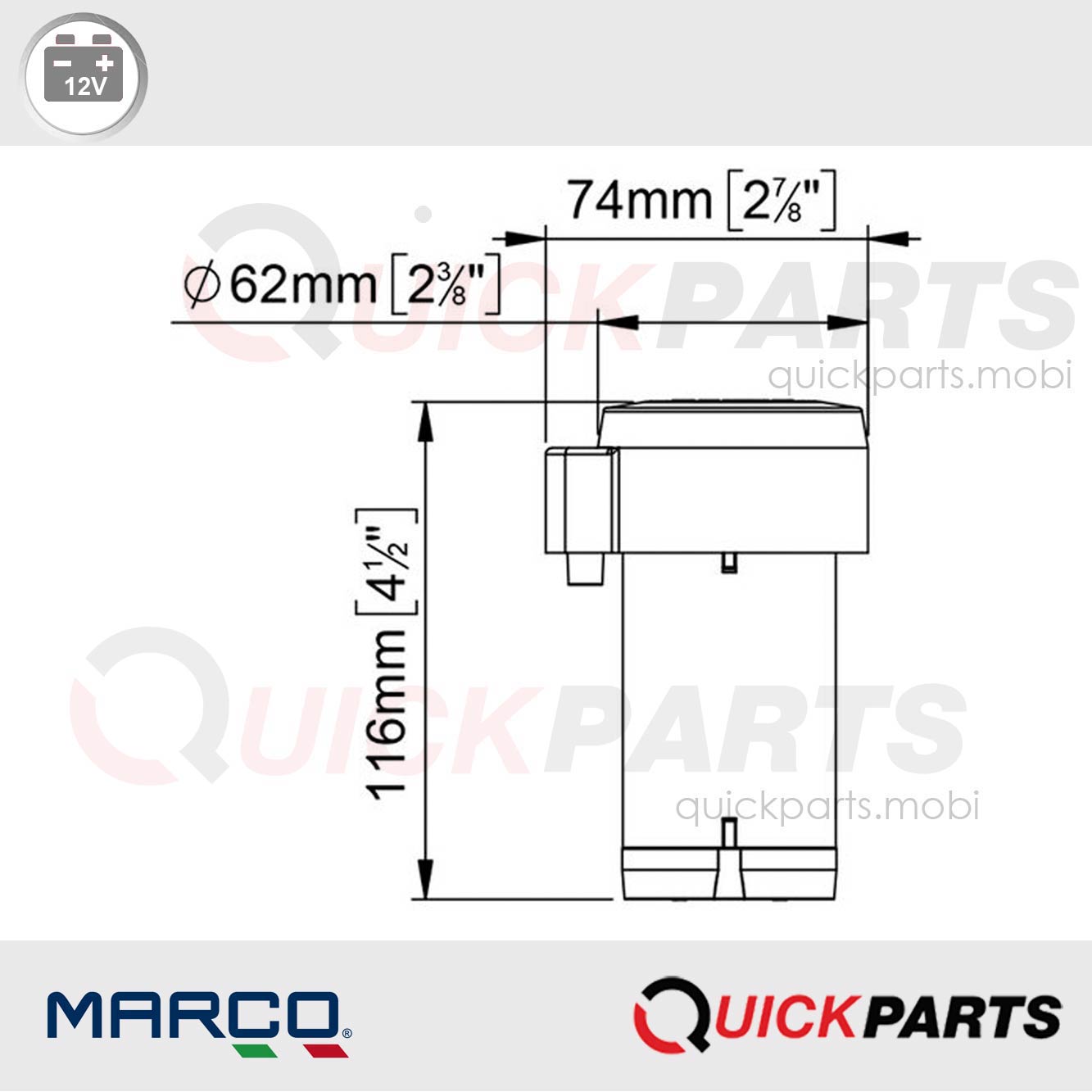 Compresor | 12V | Marco 113 100 02, MAM2, R. 10 ECE/ONU - Imagen 2