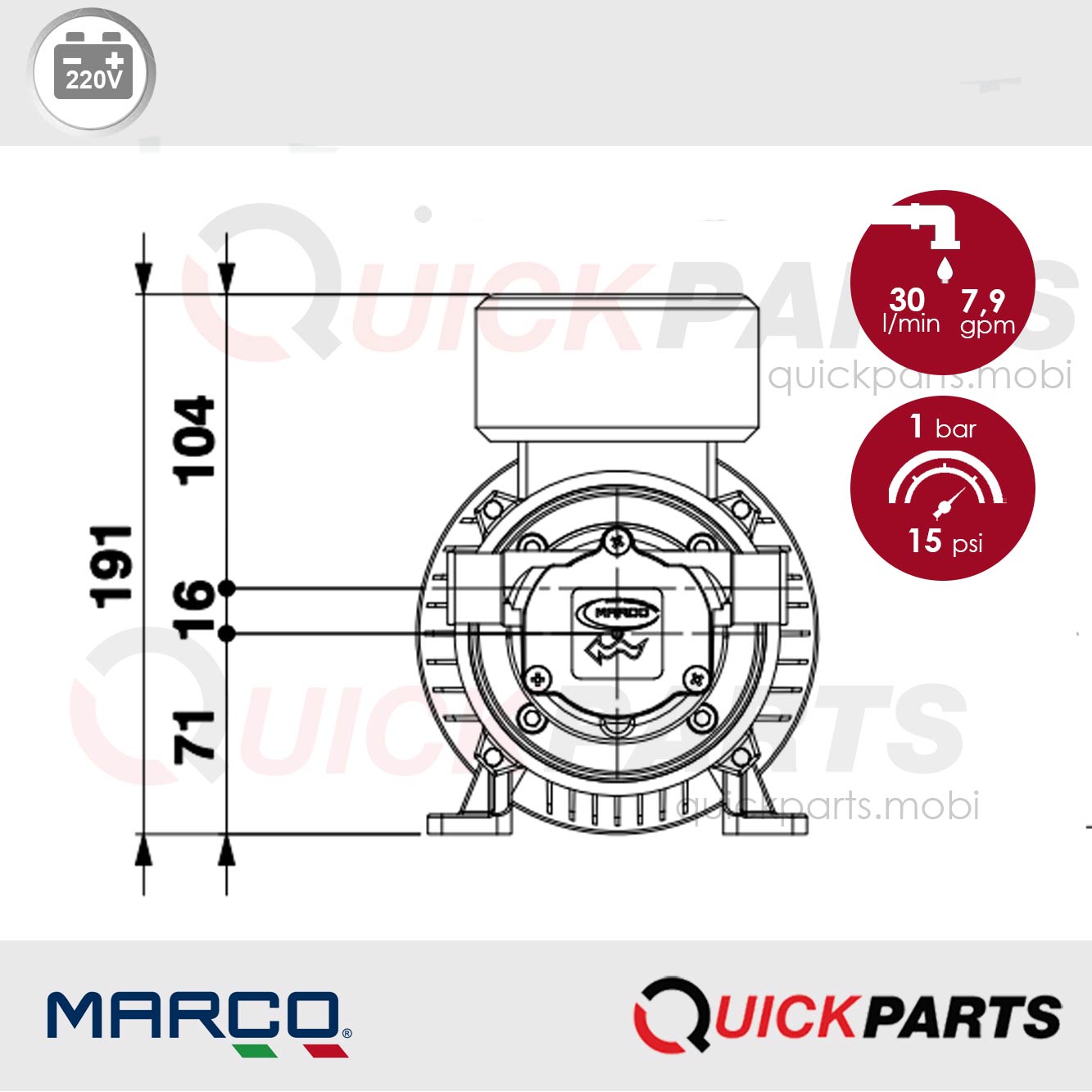 Bombas eléctricas autocebantes de engranajes | 220V | Vista Explodida (Diagrama Despiece), Marco 164 001 1C, UP3/AC