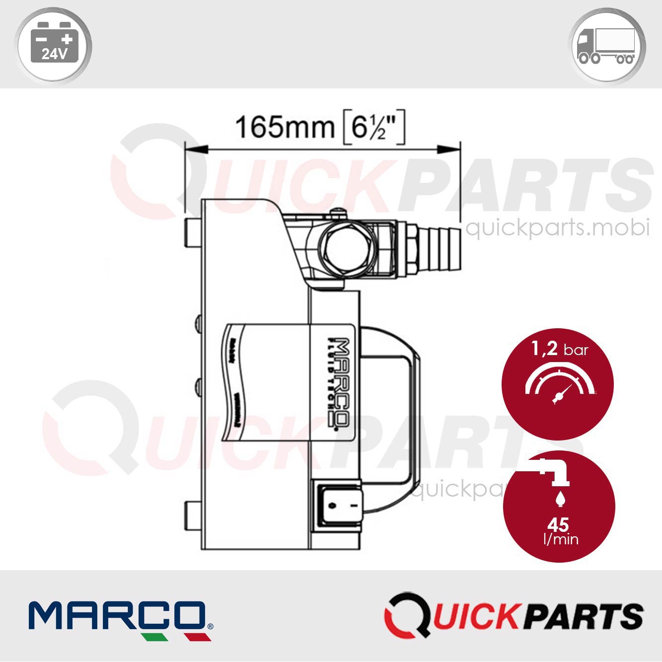 Bomba eléctrica autocebante para diversos líquidos | 24V | Marco 166 020 13 - Imagen 9