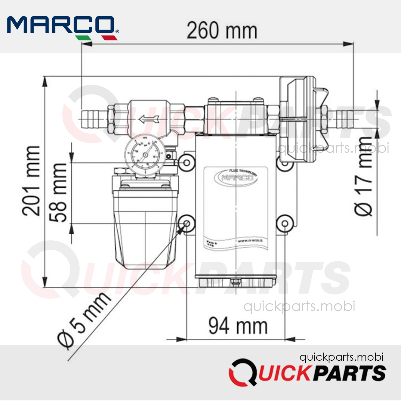 Bomba eléctrica autocebante para sistemas de agua dulce y sanitaria en embarcaciones, casas rodantes etc. | 26l / min - Imagen 5