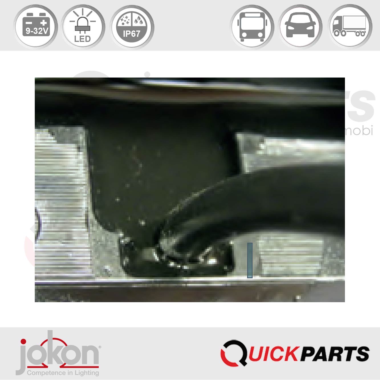 Led-Kentekenplaatverlichting | 9-32V | Jokon 13.4016.000, E13-12343 - Afbeelding 6