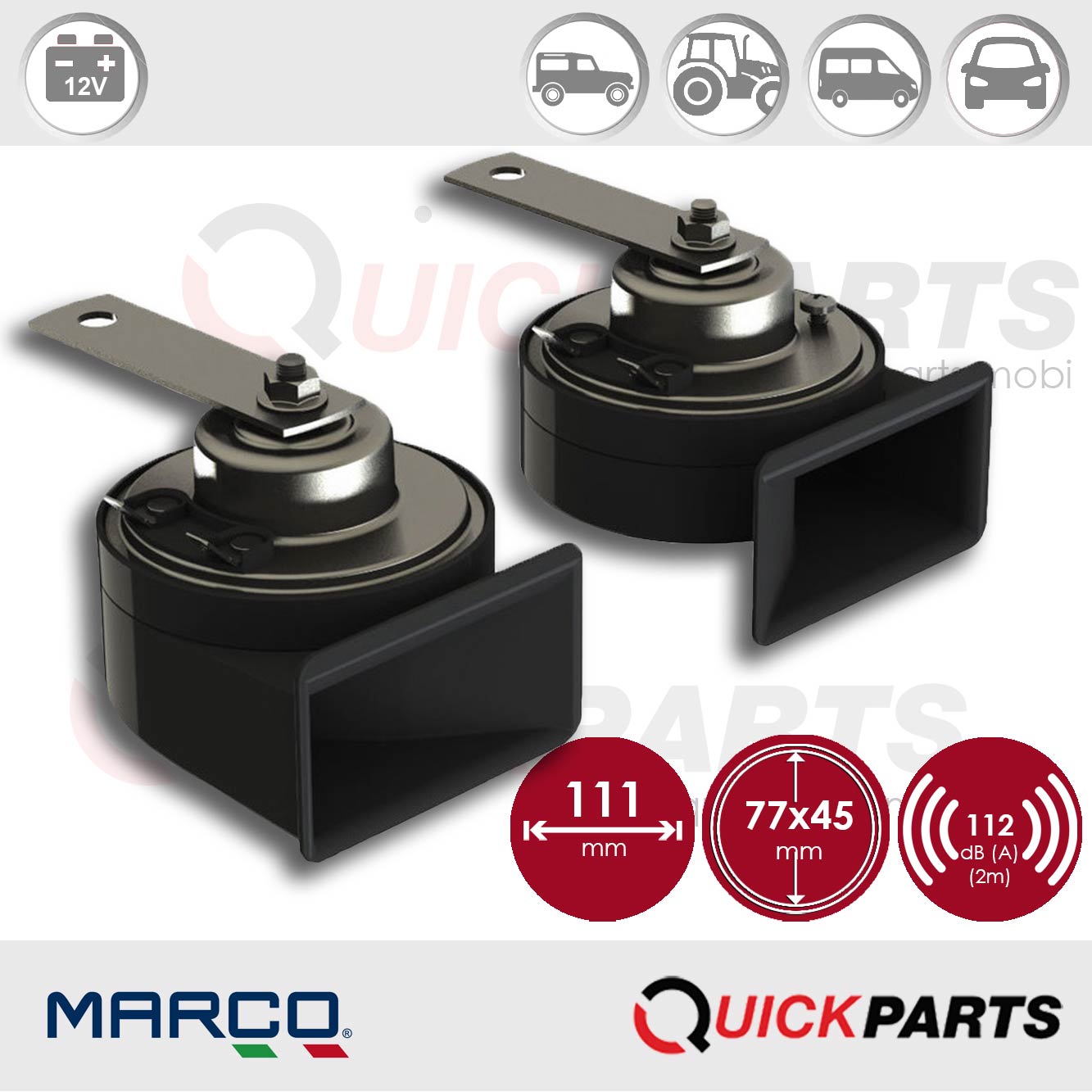 Elektronische Hupe drei Töne | 12V | Marco 100 080 12