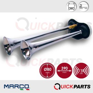 Cuerno de doble tono para aire comprimido | 118dB|MARCO S.P.A fabrique des avertisseurs à air ou électrique pour voitures