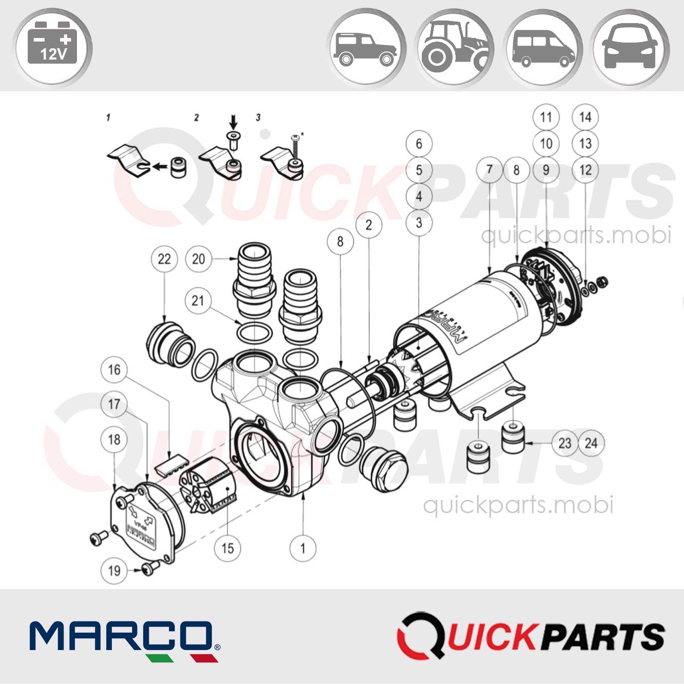 Selbstansaugende Schaufelpumpe | 12V | Marco 166 020 12 – Bild 5
