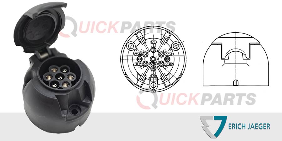7P/12V Socket - ISO 1724 - Type N - Erich Jaeger 101118 - Image 8
