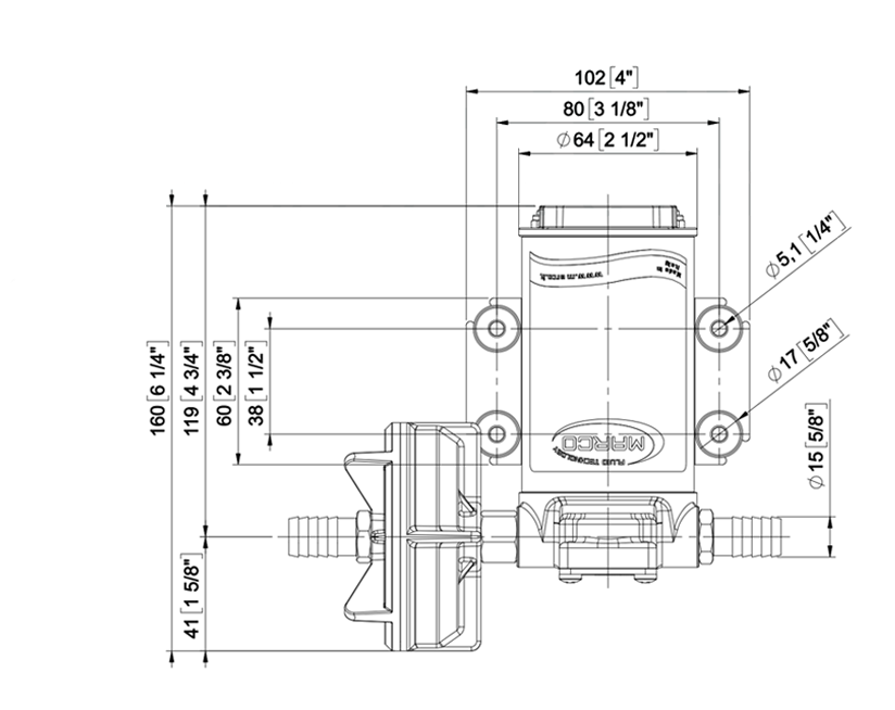 Zahnradpumpe 15 l/min Edelstahl für verschiedene Flüssigkeiten | 24V | Marco 164 040 13 – Bild 7