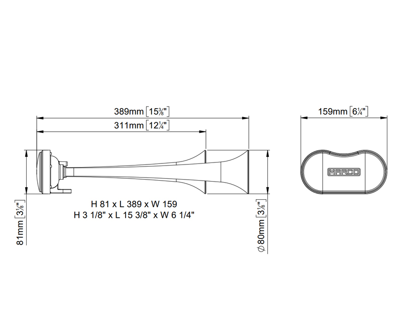 Avertisseur électrique à air 2 cornets | Son alterné.| 12V | Marco 112 340 12 – Image 4