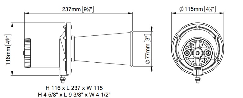 Bocina eléctrica vintage | 12V | Marco 104 001 12 - Imagen 4