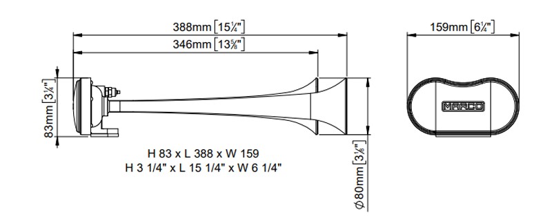 Air horns for engine room mounting | Chromed metal, Marco 110 020 10 - Image 2