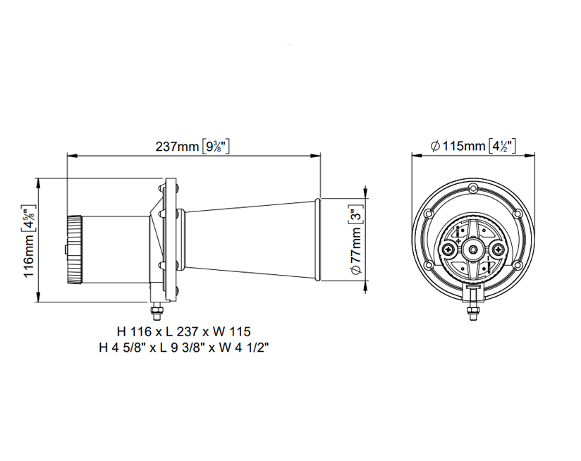 Bocina eléctrica vintage | 12V | Marco 104 001 12 - Imagen 2