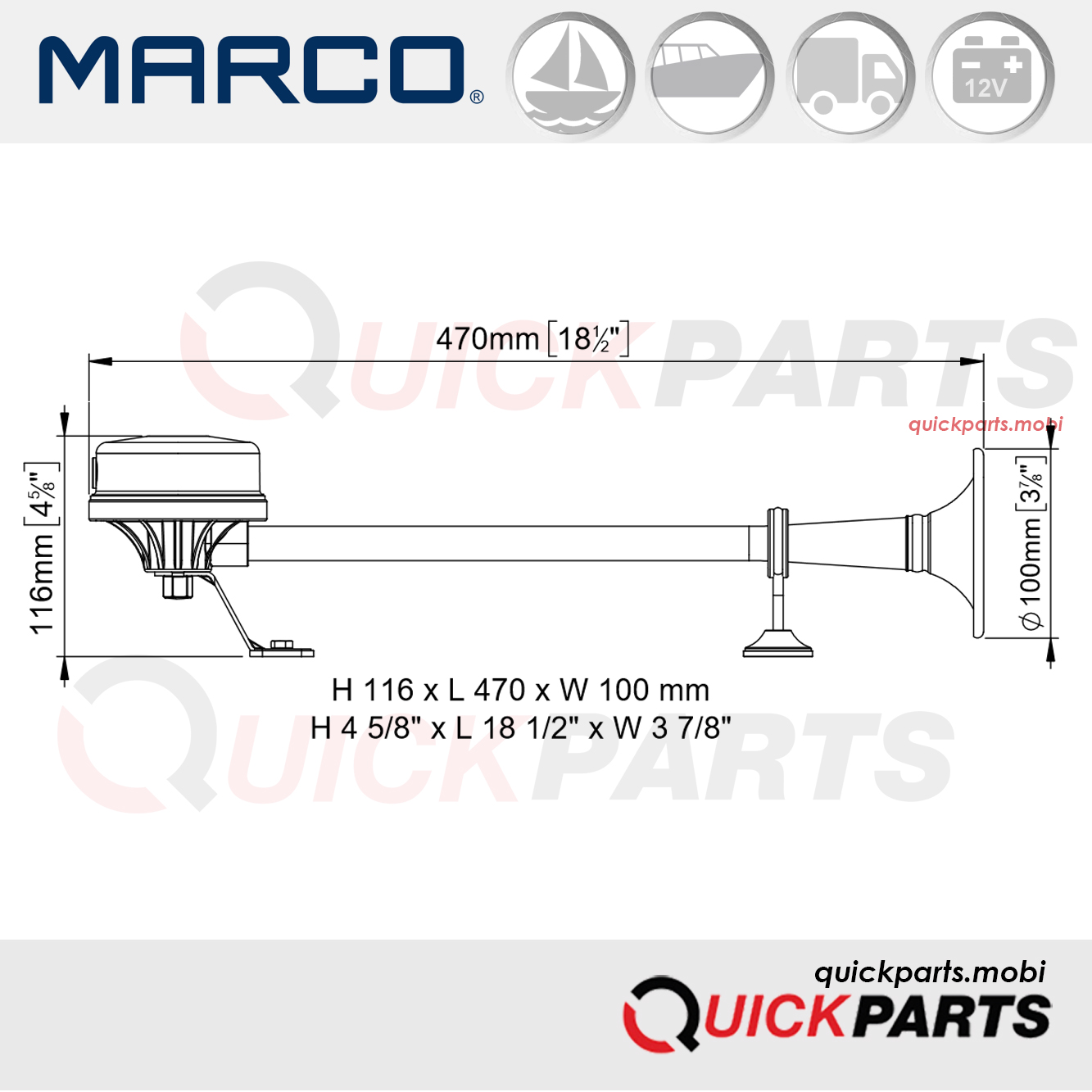 Juego de bocinas electromagnéticas con cornetas en acero inoxidable - Imagen 2