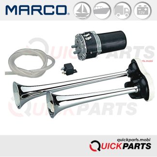 Bocinas electro-neumáticas | Cornetas en metal cromado | 12V|Bocinas electro-neumáticas | Cornetas en metal cromado | 12V|Trompa electromagnética doble polo | 24V | 112dB