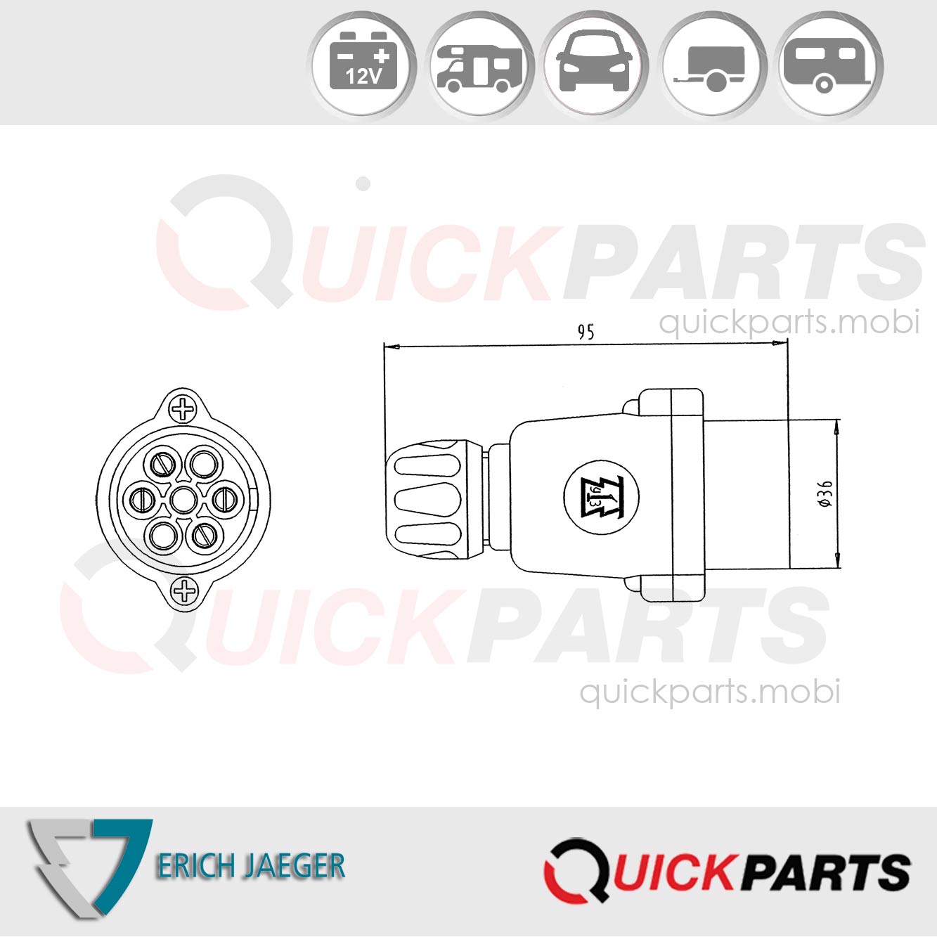 7-polig (ISO 1724), Kontaktanschluss: Schraubkontakt – Bild 2