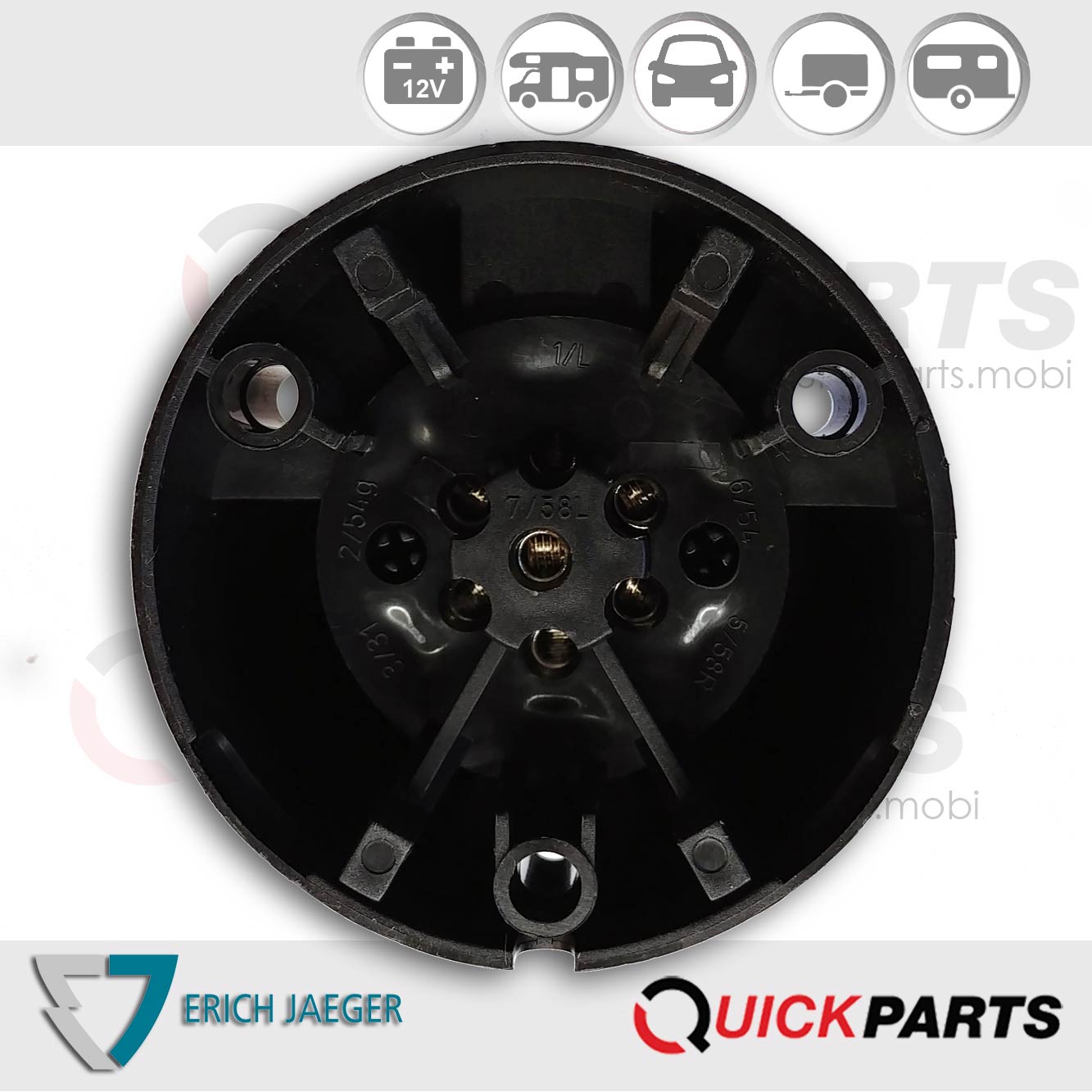 7P/12V Steckdose (ISO 1724 - Typ N), Kontaktanschluss: Schraubkontakt – Bild 3