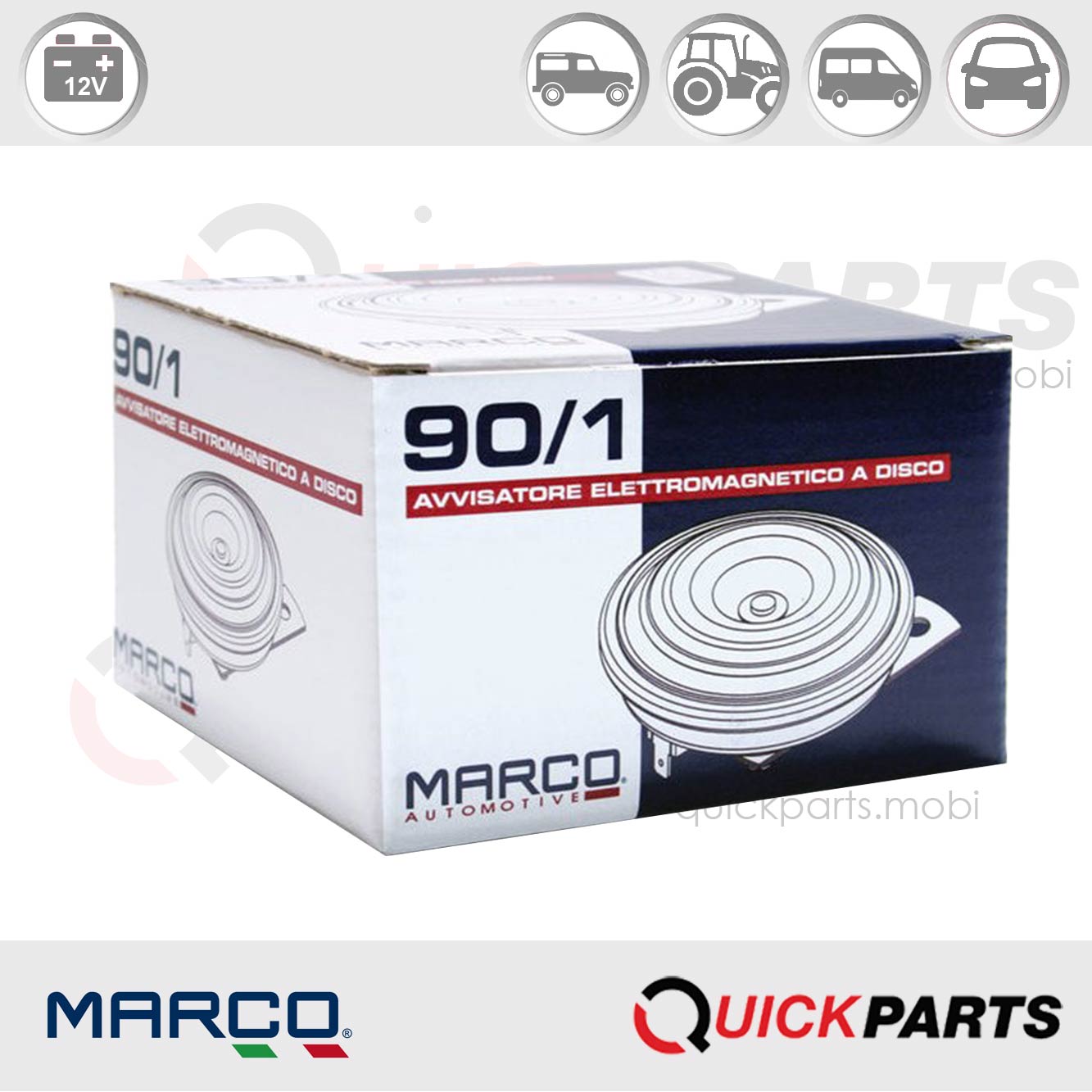 Avertisseur électromagnétique à disque Ø90 mm | 12V | Marco 102 000 12 – Image 2